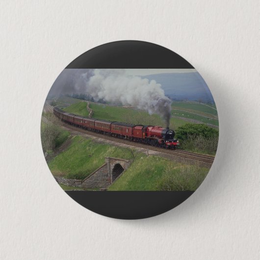 Stoomtrein Ronde Button 5,7 Cm (Voorkant)