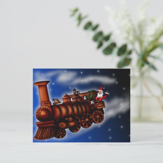 Stoomtrein Santa, briefkaart (Staand voorkant)
