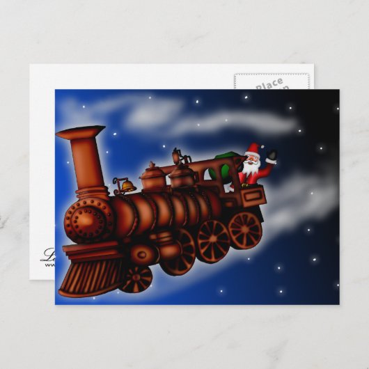 Stoomtrein Santa, briefkaart (Voorkant / Achterkant)