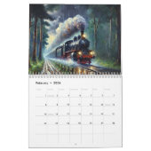 Stoomtrein schilderijen, 12 verschillende, kalender (Feb 2026)