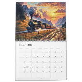 Stoomtrein schilderijen, 12 verschillende, kalender (Jan 2026)