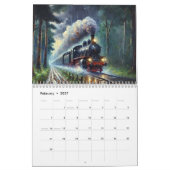Stoomtrein schilderijen, 12 verschillende, kalender (Feb 2027)