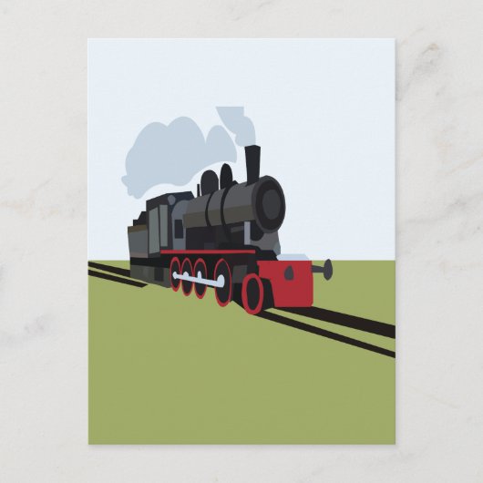 Stoomtrein Spoorweg Briefkaart (Voorkant)