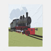 Stoomtrein Spoorweg Fleece Deken (Voorkant)