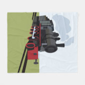Stoomtrein Spoorweg Fleece Deken (Voorkant (Horizontaal))