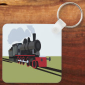 Stoomtrein Spoorweg Sleutelhanger (Achterkant)