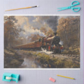 Stoomtrein  stijl schilderij Decoupage Tissuepapier (Craft)
