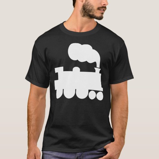Stoomtrein symbool - Wit T-shirt (Voorkant)