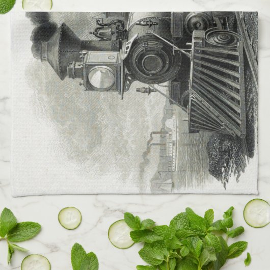  stoomtrein theedoek (Gevouwen)