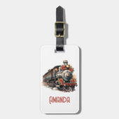  stoomtrein Traditional Christmas Bagagelabel (Voorkant verticaal)