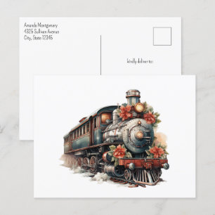 stoomtrein Traditional Christmas Briefkaart