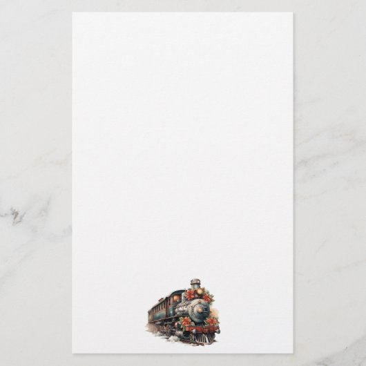  stoomtrein Traditional Christmas Briefpapier (Voorkant)