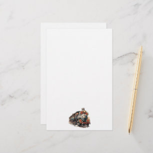  stoomtrein Traditional Christmas Briefpapier