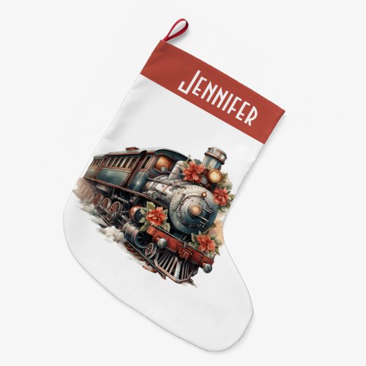  stoomtrein Traditional Christmas Grote Kerstsok (Voorkant (Hangend))