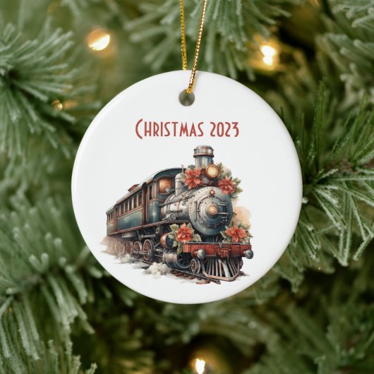  stoomtrein Traditional Christmas Keramisch Ornament (Boom)