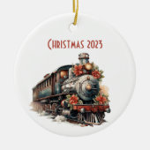  stoomtrein Traditional Christmas Keramisch Ornament (Voorkant)