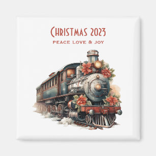  stoomtrein Traditional Christmas Magneet