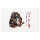  stoomtrein Traditional Christmas Magneet (Horizontaal)