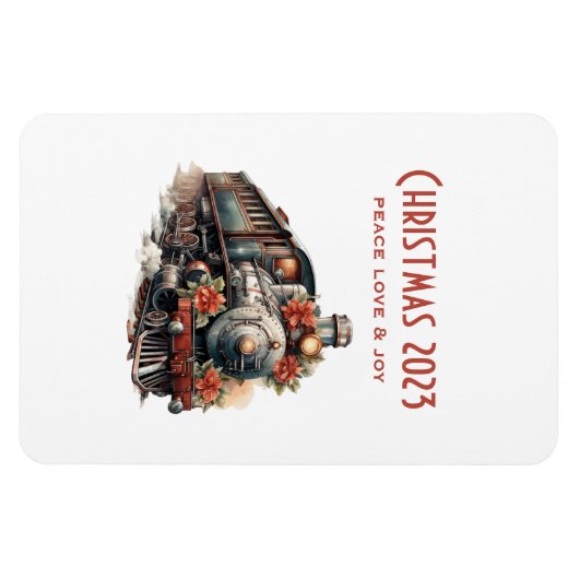  stoomtrein Traditional Christmas Magneet (Horizontaal)