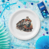 stoomtrein Traditional Christmas Papieren Bordje (Feest)