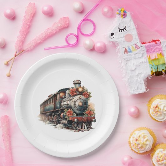  stoomtrein Traditional Christmas Papieren Bordje (Feest)