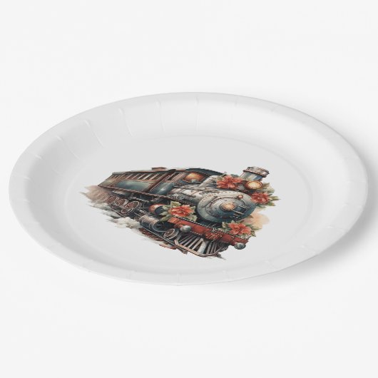 stoomtrein Traditional Christmas Papieren Bordje (Gekanteld)