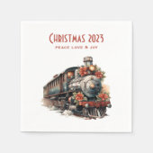  stoomtrein Traditional Christmas Servet (Voorkant)