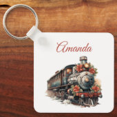  stoomtrein Traditional Christmas Sleutelhanger (Voorkant)