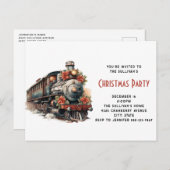  stoomtrein Traditional Christmas Uitnodiging Briefkaart (Voorkant / Achterkant)
