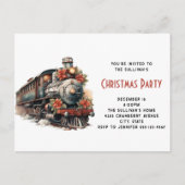  stoomtrein Traditional Christmas Uitnodiging Briefkaart (Voorkant)