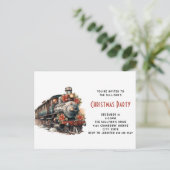  stoomtrein Traditional Christmas Uitnodiging Briefkaart (Staand voorkant)
