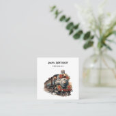  stoomtrein Traditional Christmas Vierkante Visitekaartje (Staand voorkant)