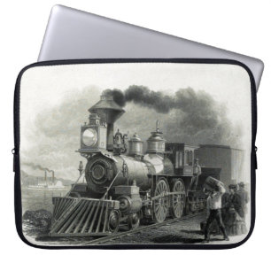 Stoomtrein uit het verleden laptop sleeve