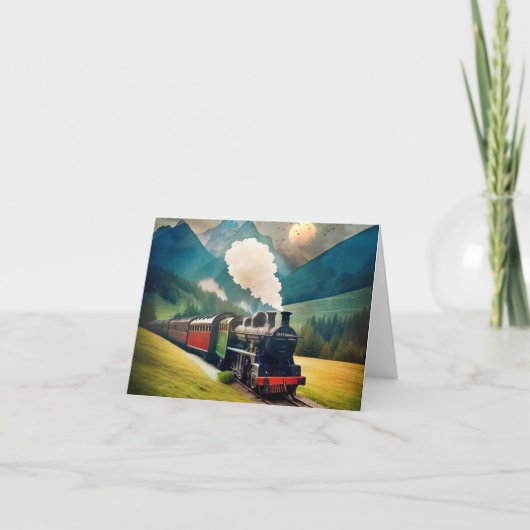  Stoomtrein Verjaardag Kaart (Voorkant)