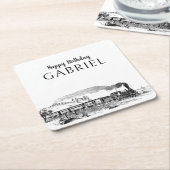  Stoomtrein Verjaardag Kartonnen Onderzetters (Schuin)