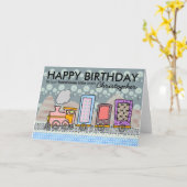 Stoomtrein verjaardagsjongens wenskaarten kaart (Gele Bloem)