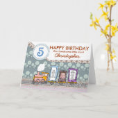 Stoomtrein verjaardagsjongens wenskaarten kaart (Gele Bloem)