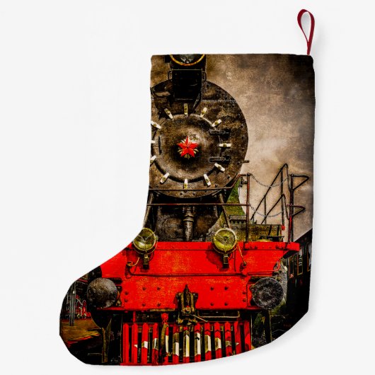 Stoomtrein - Wielen van ijzersteampunk Kleine Kerstsok (Achterkant)