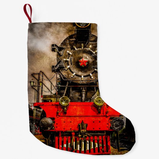 Stoomtrein - Wielen van ijzersteampunk Kleine Kerstsok (Voorkant)