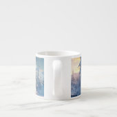  stoomtrein winterbesneeuwde bergen espresso kop (Achterkant)