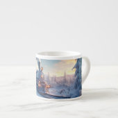  stoomtrein winterbesneeuwde bergen espresso kop (Voorkant rechts)