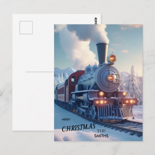  Stoomtrein Winterlandschap Sneeuwberg Briefkaart (Voorkant / Achterkant)
