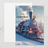  Stoomtrein Winterlandschap Sneeuwberg Feestdagenkaart (Voorkant / Achterkant)