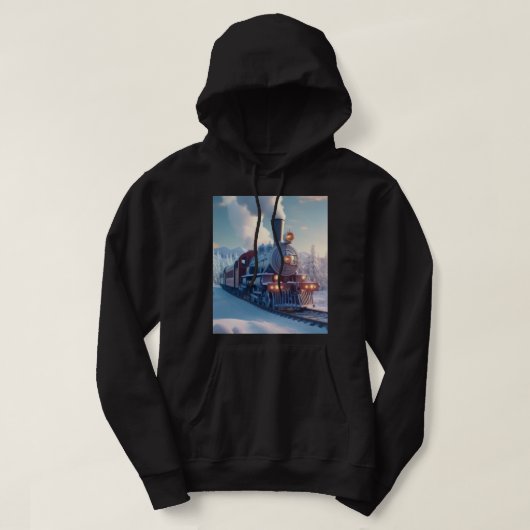  Stoomtrein Winterlandschap Sneeuwberg Hoodie (Design voorkant)