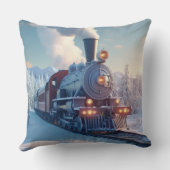  Stoomtrein Winterlandschap Sneeuwberg Kussen (Achterkant)