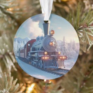Stoomtrein Winterlandschap Sneeuwberg Ornament