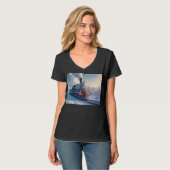  Stoomtrein Winterlandschap Sneeuwberg T-shirt (Voorkant volledig)
