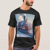  Stoomtrein Winterlandschap Sneeuwberg T-shirt (Voorkant)