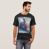  Stoomtrein Winterlandschap Sneeuwberg T-shirt (Voorkant volledig)