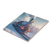  Stoomtrein Winterlandschap Sneeuwberg Tegeltje (Zijkant)